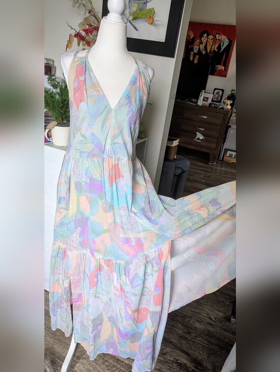 IRO Dresses & Skirts - IRO PARIS MAUGEX Geometric Printed Backless Maxi Dress 100% Cotton